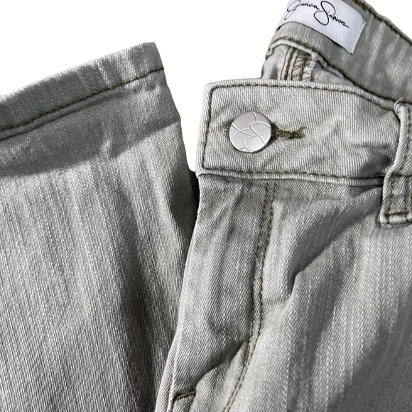 Jessica Simpson Olive Green Rolled Crop Skinny Jeans - Picture 6 of 8